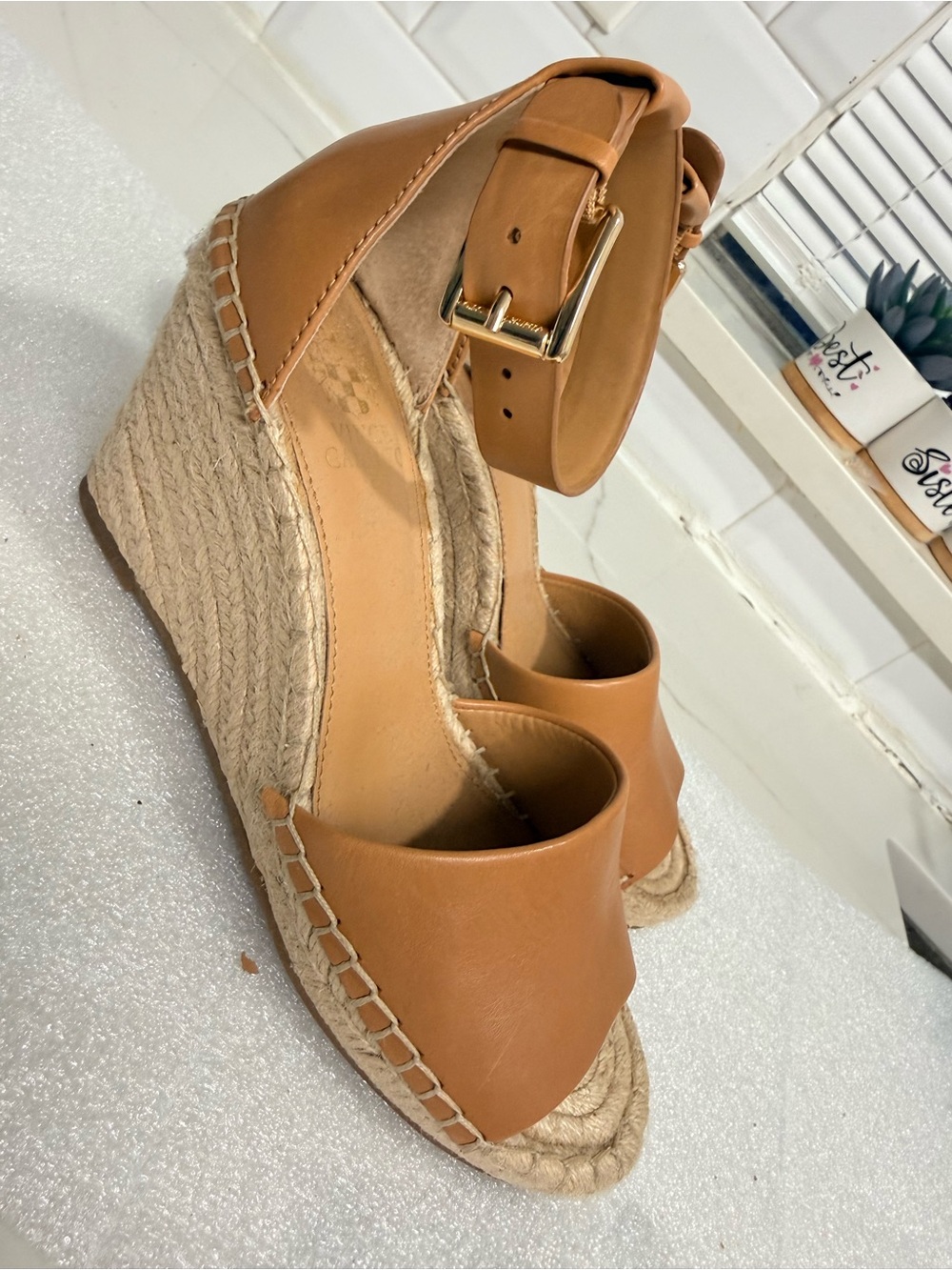 Vince Camuto Tan Espadrille Wedge Sandals with Ankle Strap (PRICE FIRM) - Picture 3 of 9